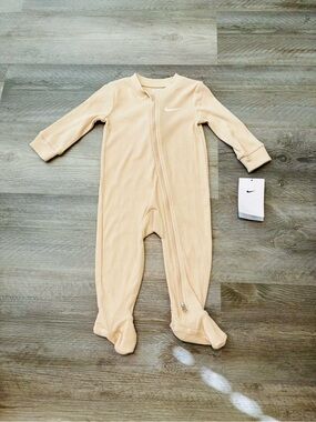 Nike Baby Footed One-Piece in Light Beige